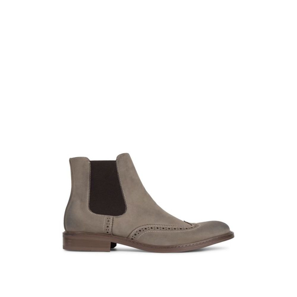 REACTION KENNETH COLE Mens Beige Knock Wingtip Toe Block Heel Chelsea 10.5 M - Picture 2 of 2